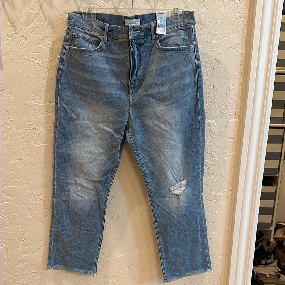 LOFT high rise straight crop Jeans Fit